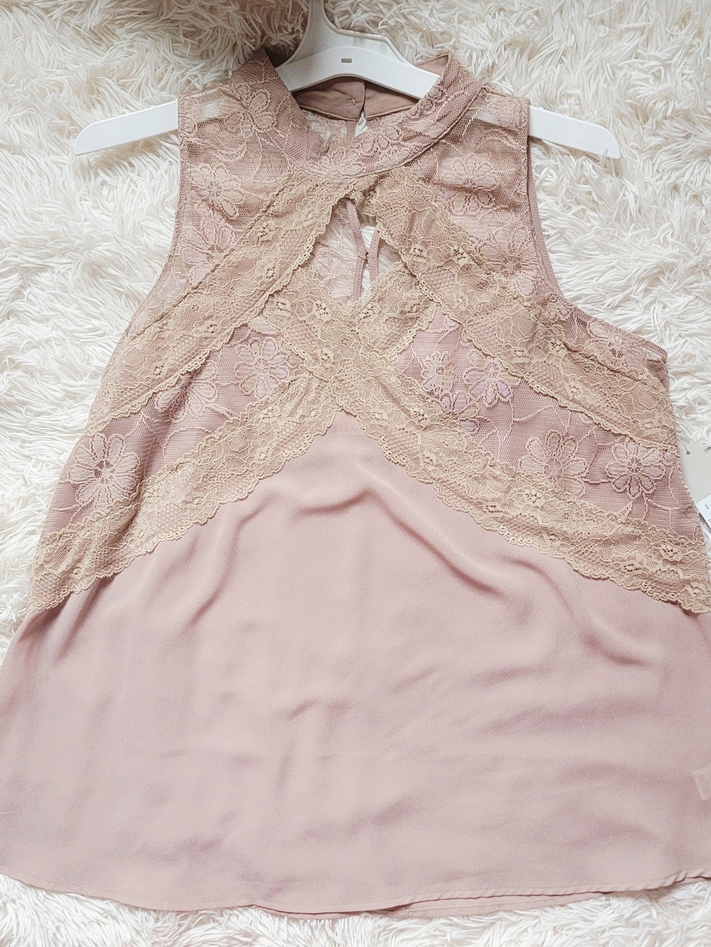 NWT Lizard Thicket Mocha Lace-Trim Sleeveless Camisole